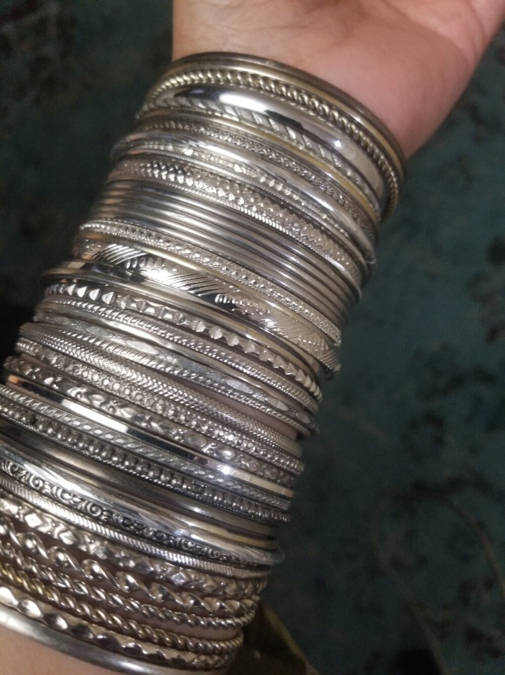 45 Plus Bangles Stackable Or Use separately Mix and Match Silver tone